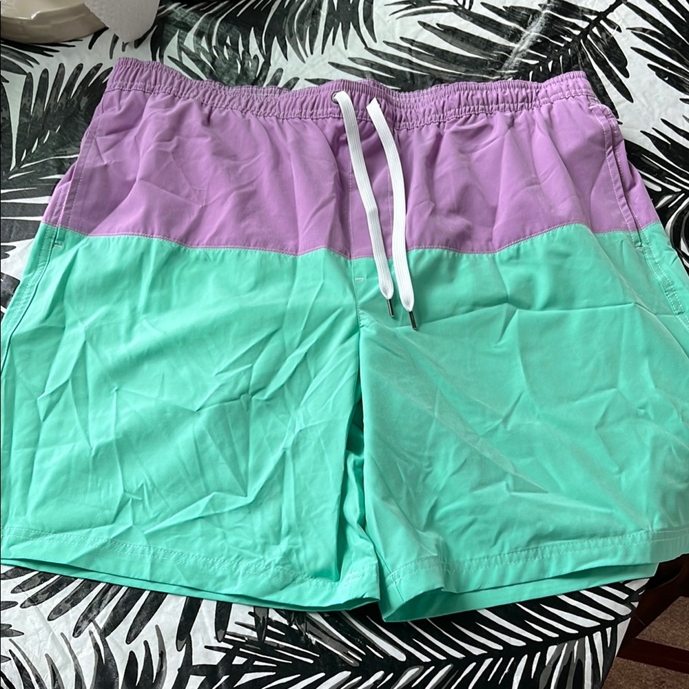 Sonoma Men's Purple and Green Athletic Shorts